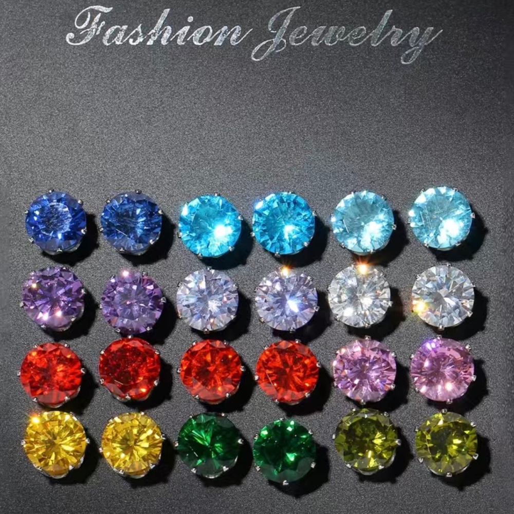 12-Pair Stud Earrings